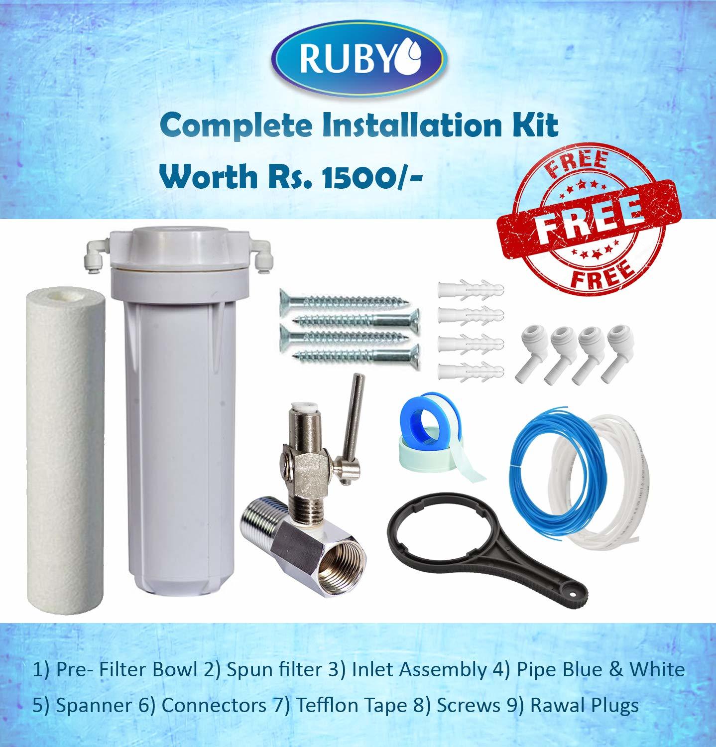 Ruby Water Purifier RO+UV+UF+MAT+TDS Controller 12 Stage Purification With Storage 12 Litres suitable for home and office Use With Pre-Filter,Sediment Filter,Activated Carbon & Mineral Cartridge