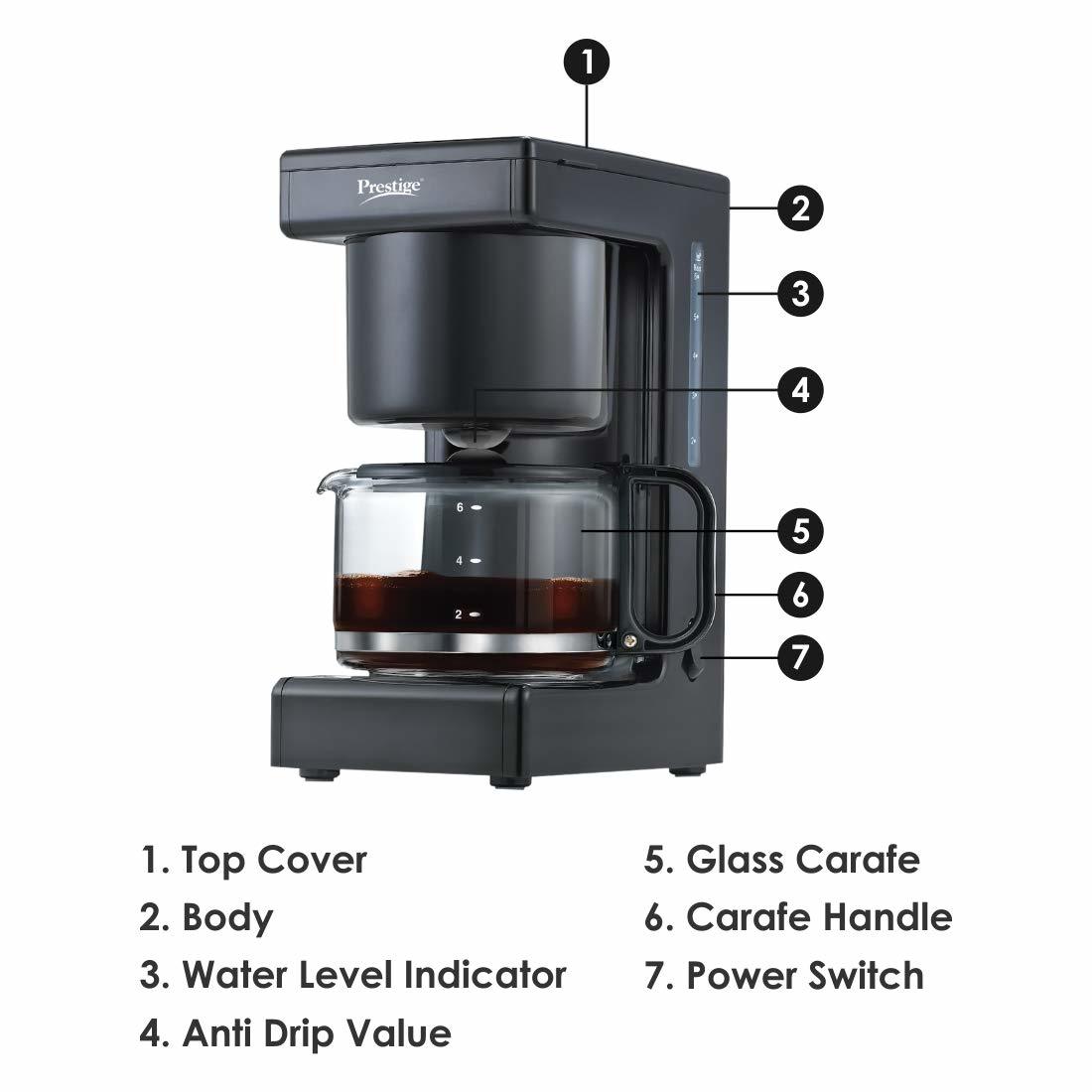 Prestige PCMD 1.0 650-Watt Drip Coffee Maker, Multi Color