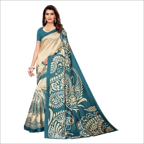 PRINTED KALAMKARI SILK SAREE FOR LADIES