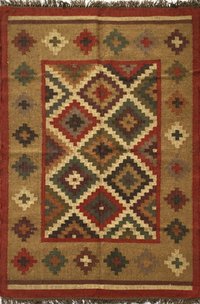 Indoor Kilim Rug Back Material: Woven Back