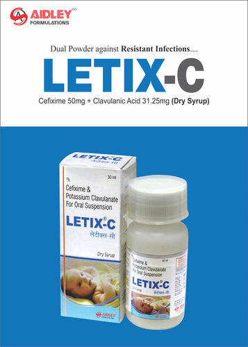 Dry Syrup Cefixime 50mg + Clavulanate 31.25mg/5ml