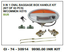 9 in 1 Oval Baggage Box handle Bus w/common keys  (cinew)