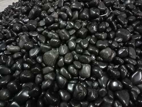 Landscaping Garden Decor Black Polished Agate Pebbles Stone with high polished stone and rock