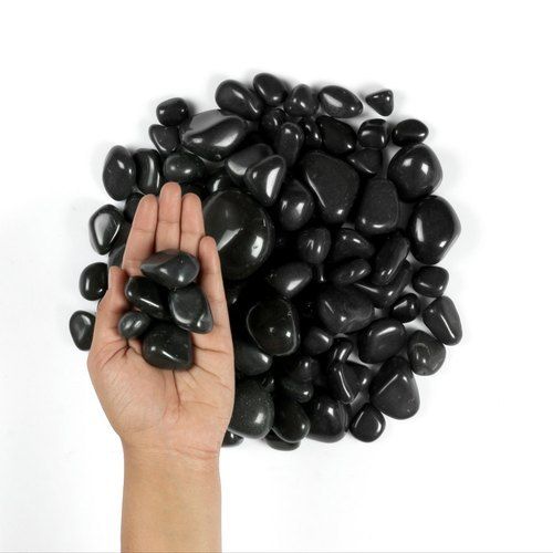Landscaping Garden Decor Black Polished Agate Pebbles Stone with high polished stone
