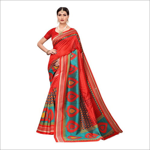 PRINTED KALAMKARI SILK SAREE FOR LADIES DAILY WEAR