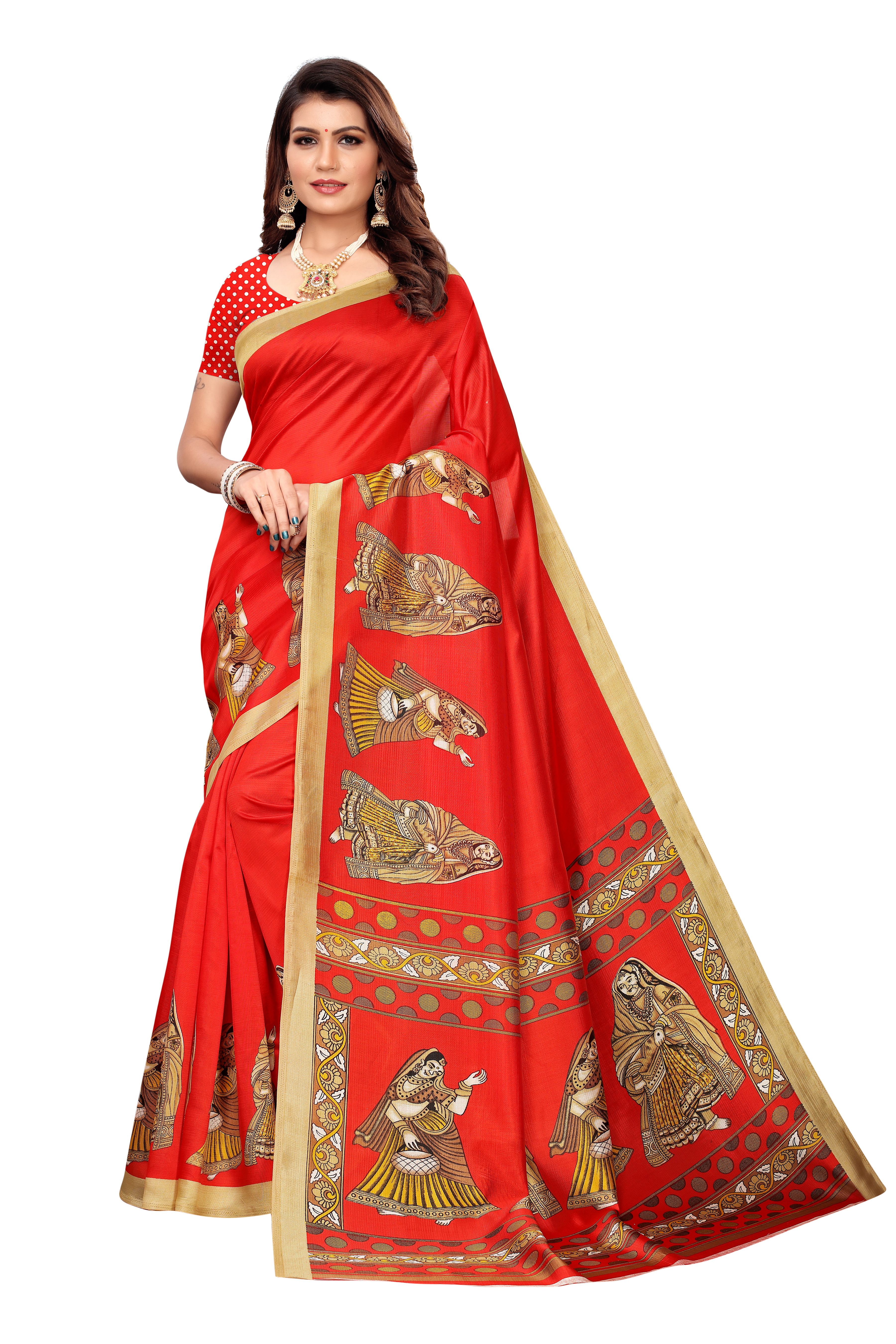 PRINTED KALAMKARI SILK SAREE FOR LADIES DAILY WEAR