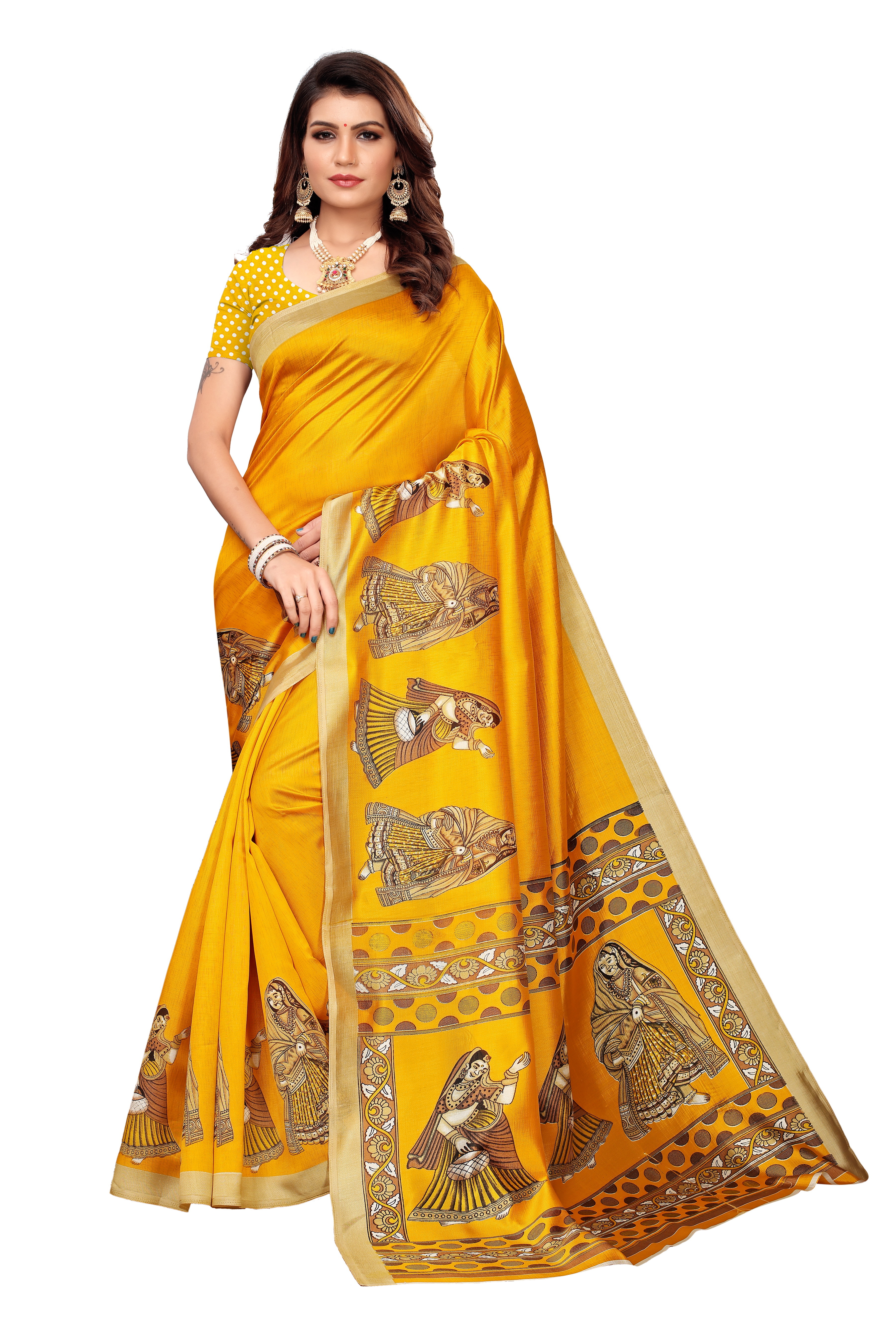 PRINTED KALAMKARI SILK SAREE FOR LADIES DAILY WEAR