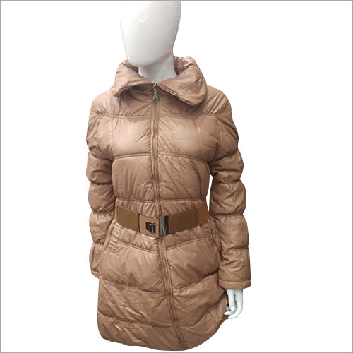 Ladies Long Padded Belt Jacket