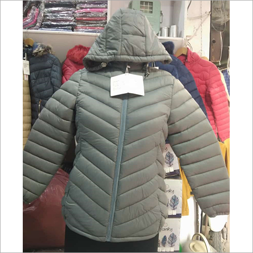 Ladies Full Sleeve Padded Solid Jacket