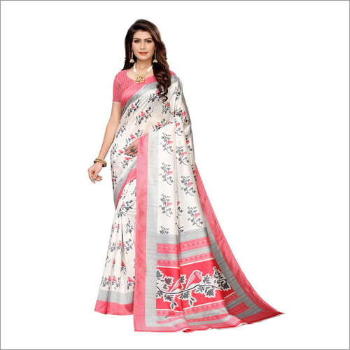KALAMKARI  FANCY PRINTED SILK SAREE