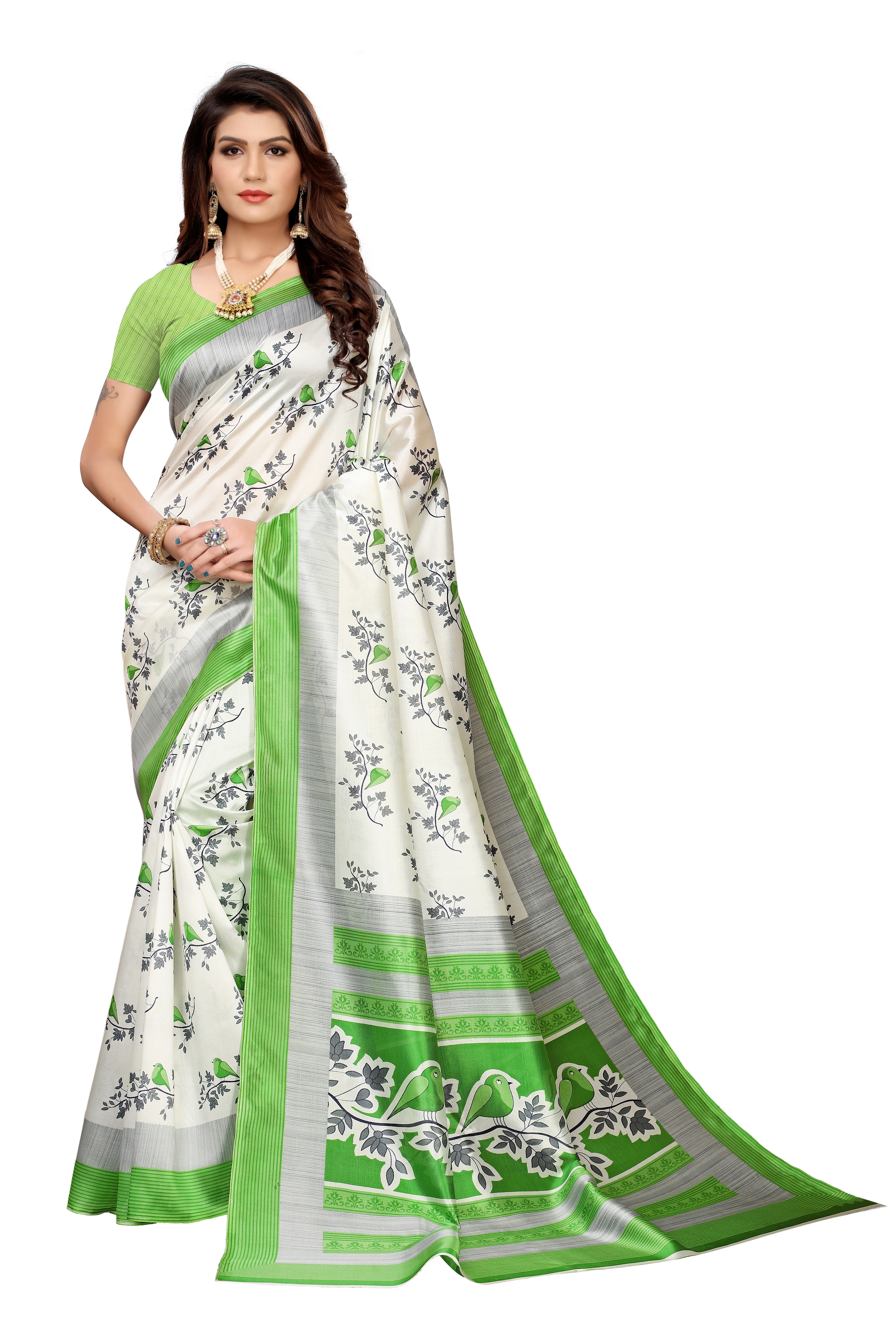 KALAMKARI  FANCY PRINTED SILK SAREE