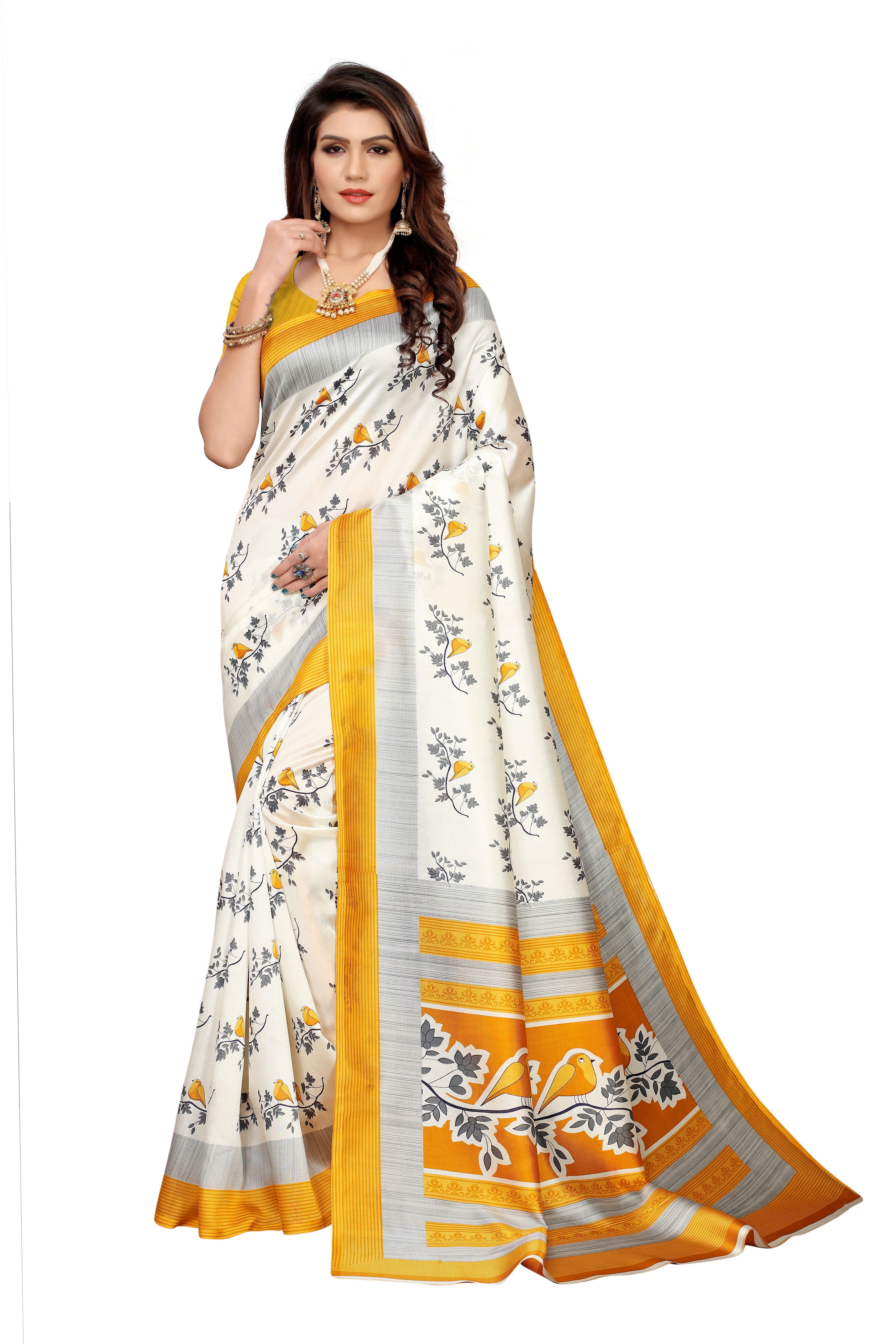 KALAMKARI  FANCY PRINTED SILK SAREE