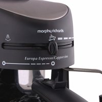 Morphy Richards New Europa 800-Watt Espresso and Cappuccino 4-Cup Coffee Maker (Black)