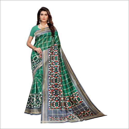 KALAMKARI  ART SILK SAREE LADIES DAILY WEAR
