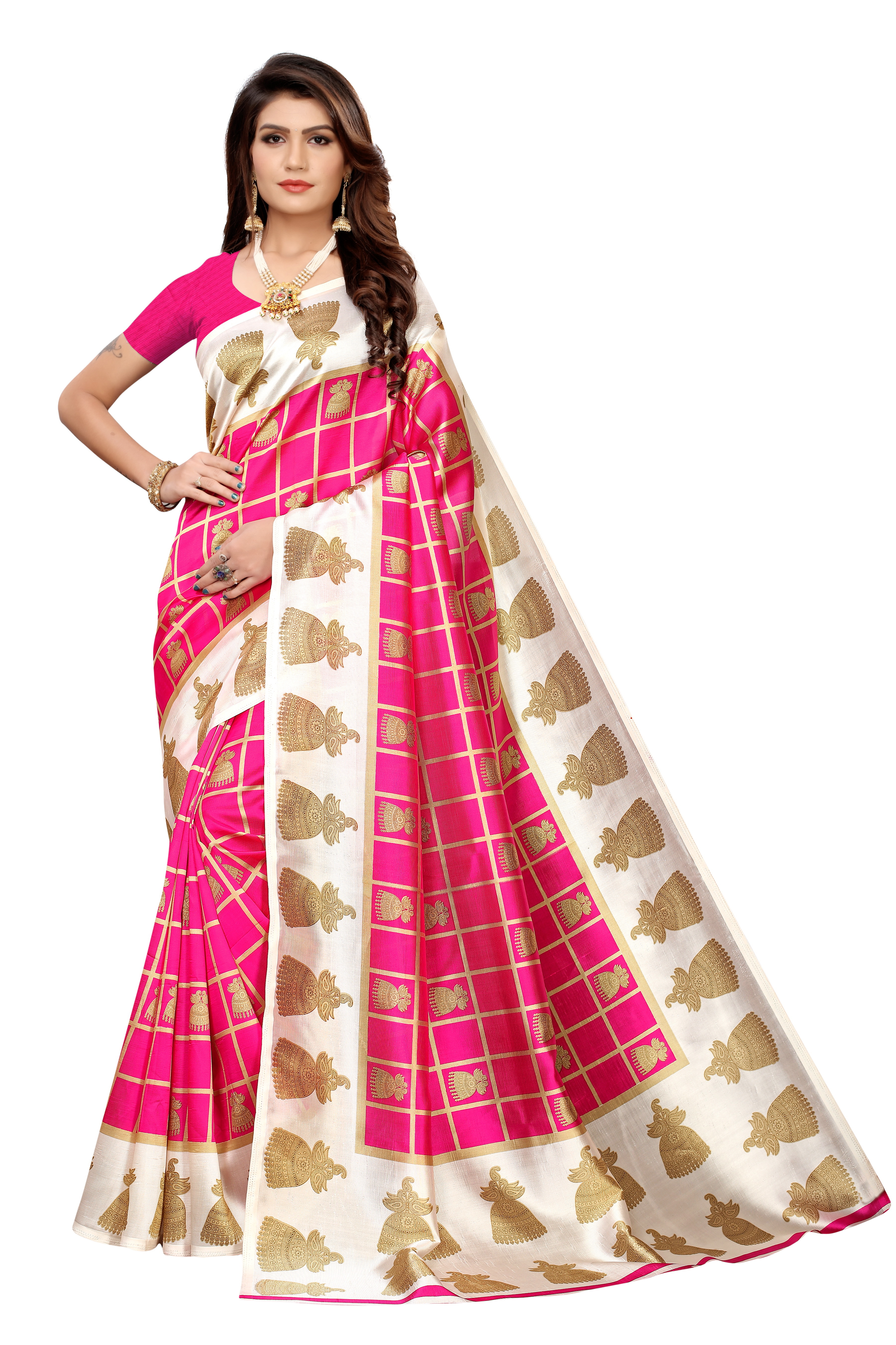 PRINTED KALAMKARI MYSORE  SILK SAREE