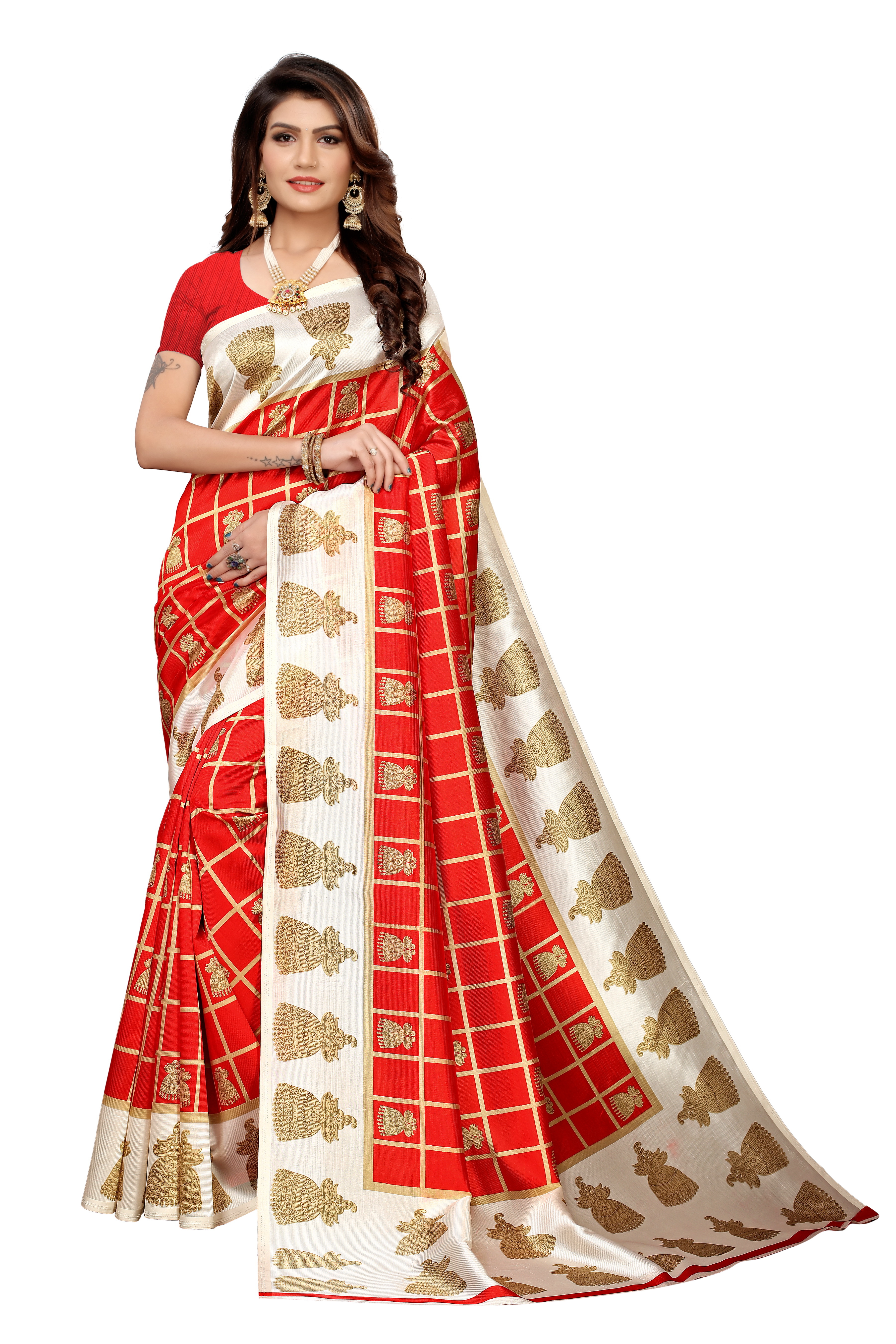 PRINTED KALAMKARI MYSORE  SILK SAREE