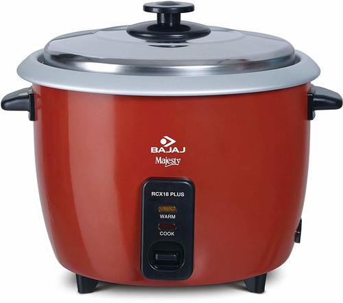 Bajaj Majesty RCX18 Plus 550-Watt Multifunction Rice Cooker (Red)
