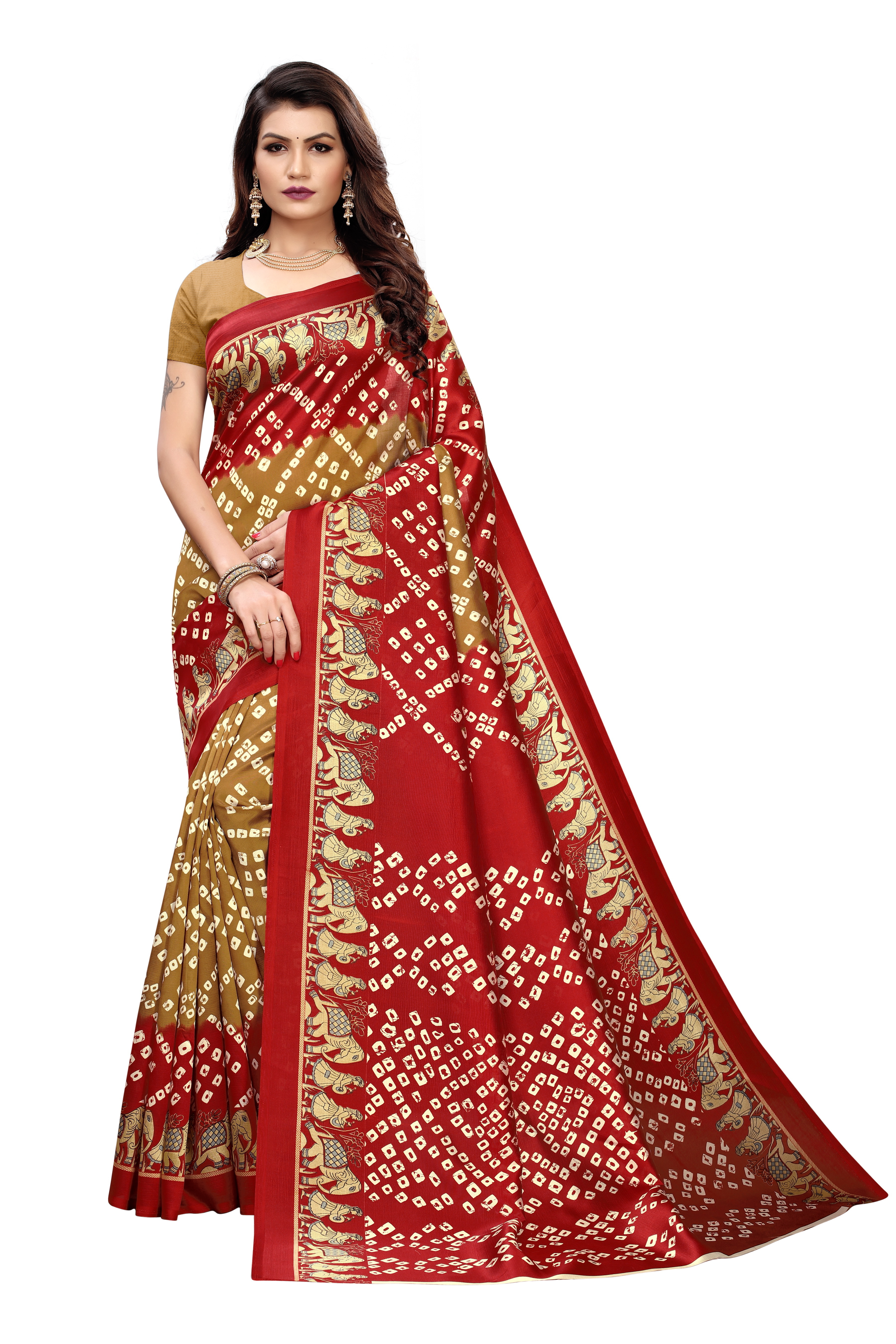 KALAMKARI PRINTED  SILK  SAREE FOR LADIES