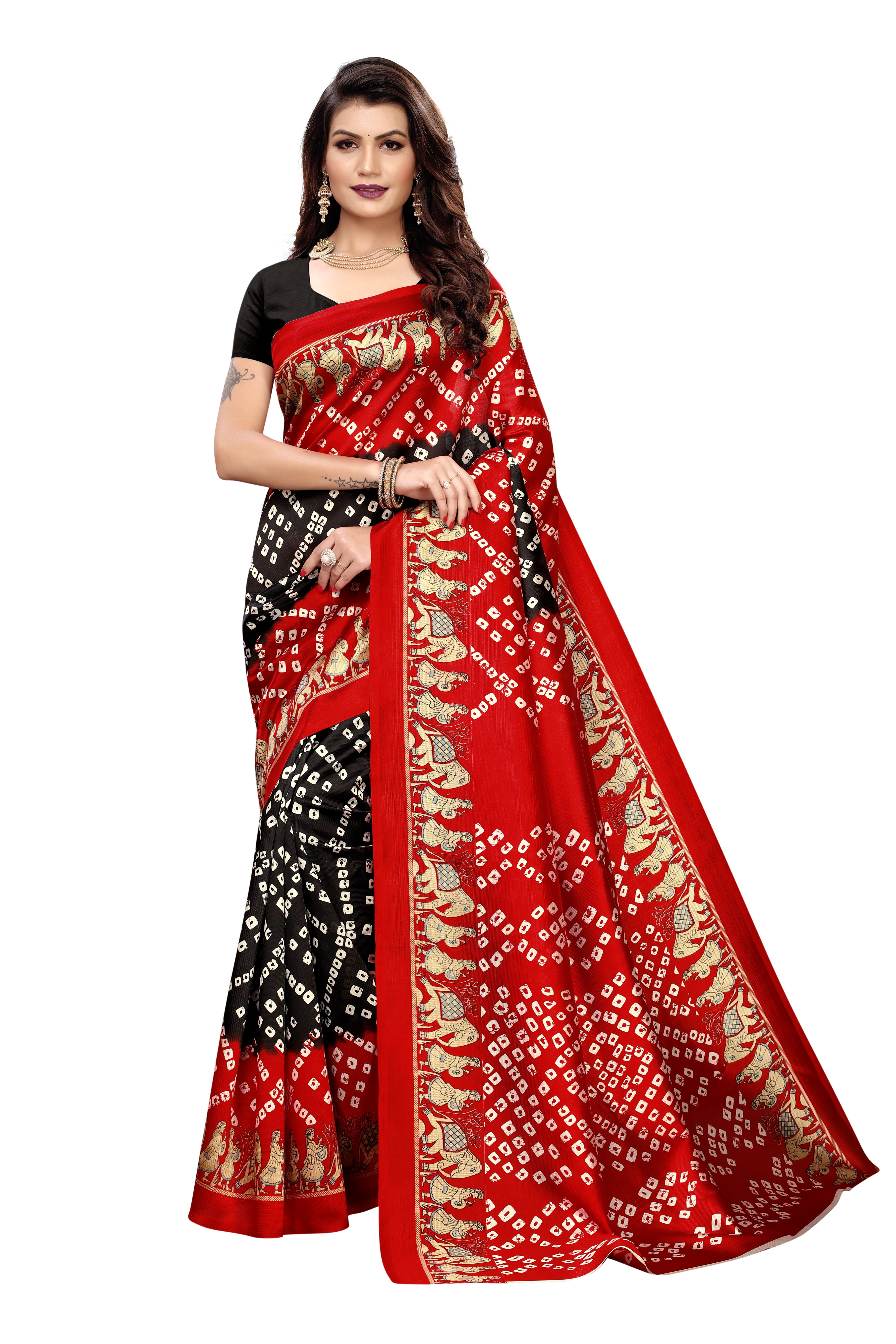 KALAMKARI PRINTED  SILK  SAREE FOR LADIES
