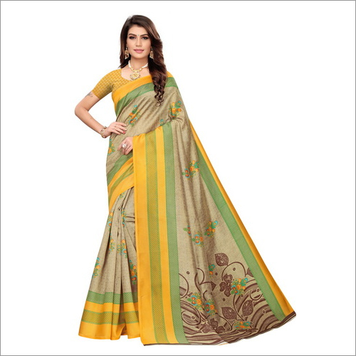 PRINTED KALAMKARI  KHADI SILK SAREE