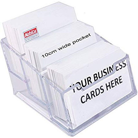 Kebica 3-Compartments Plastic Counter Top Card Holder