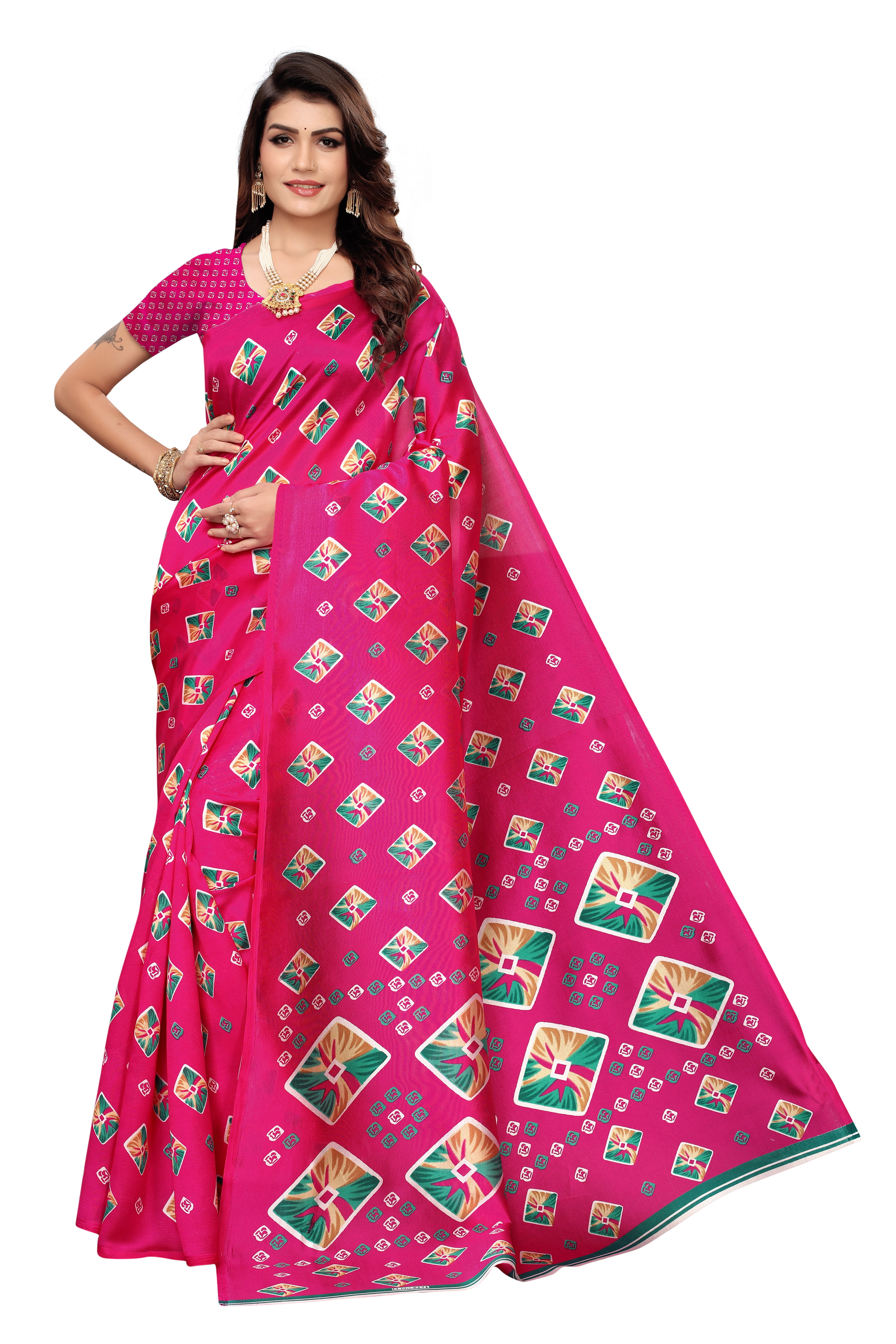KALAMKARI KHADI PRINTED SILK SAREE