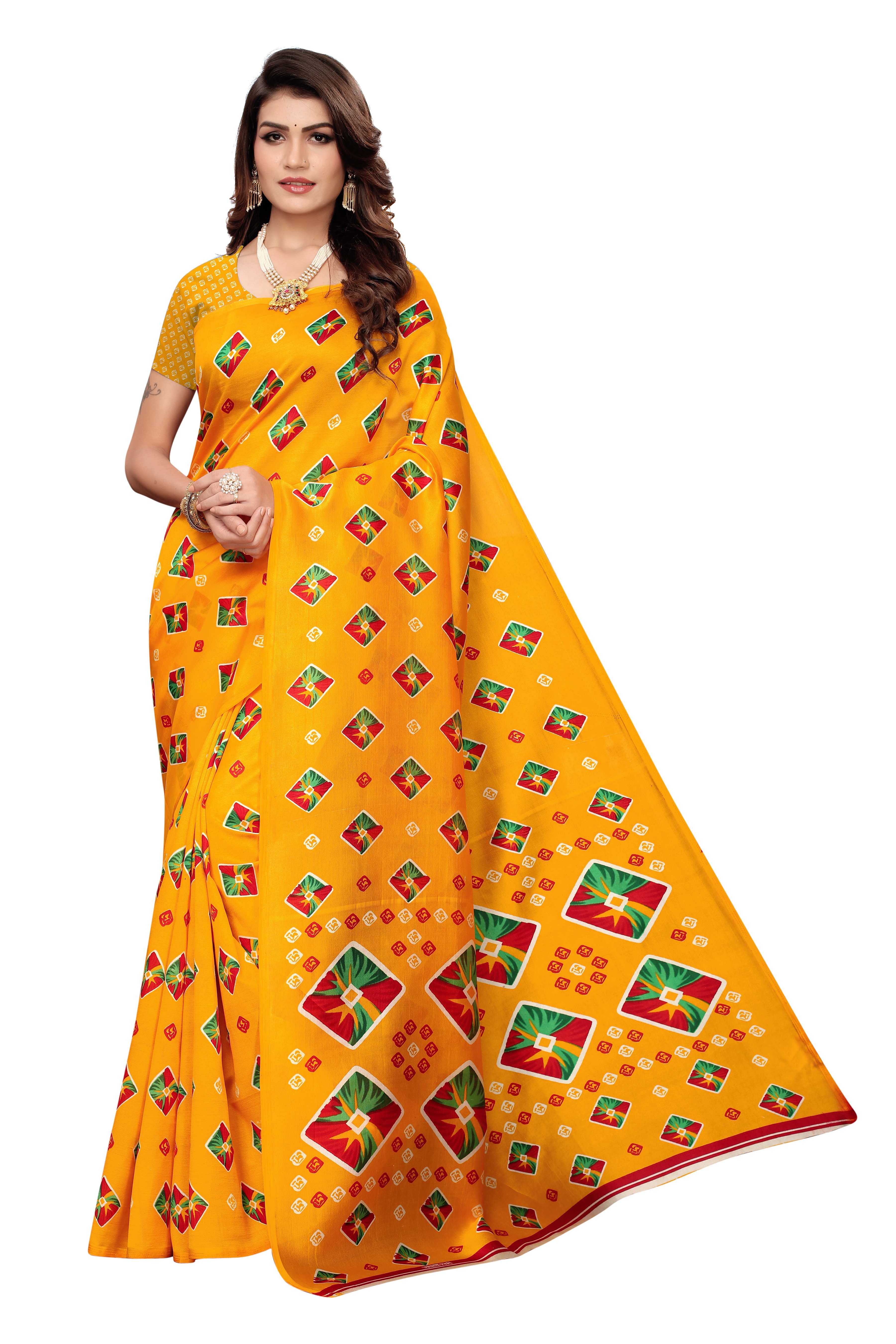 KALAMKARI KHADI PRINTED SILK SAREE