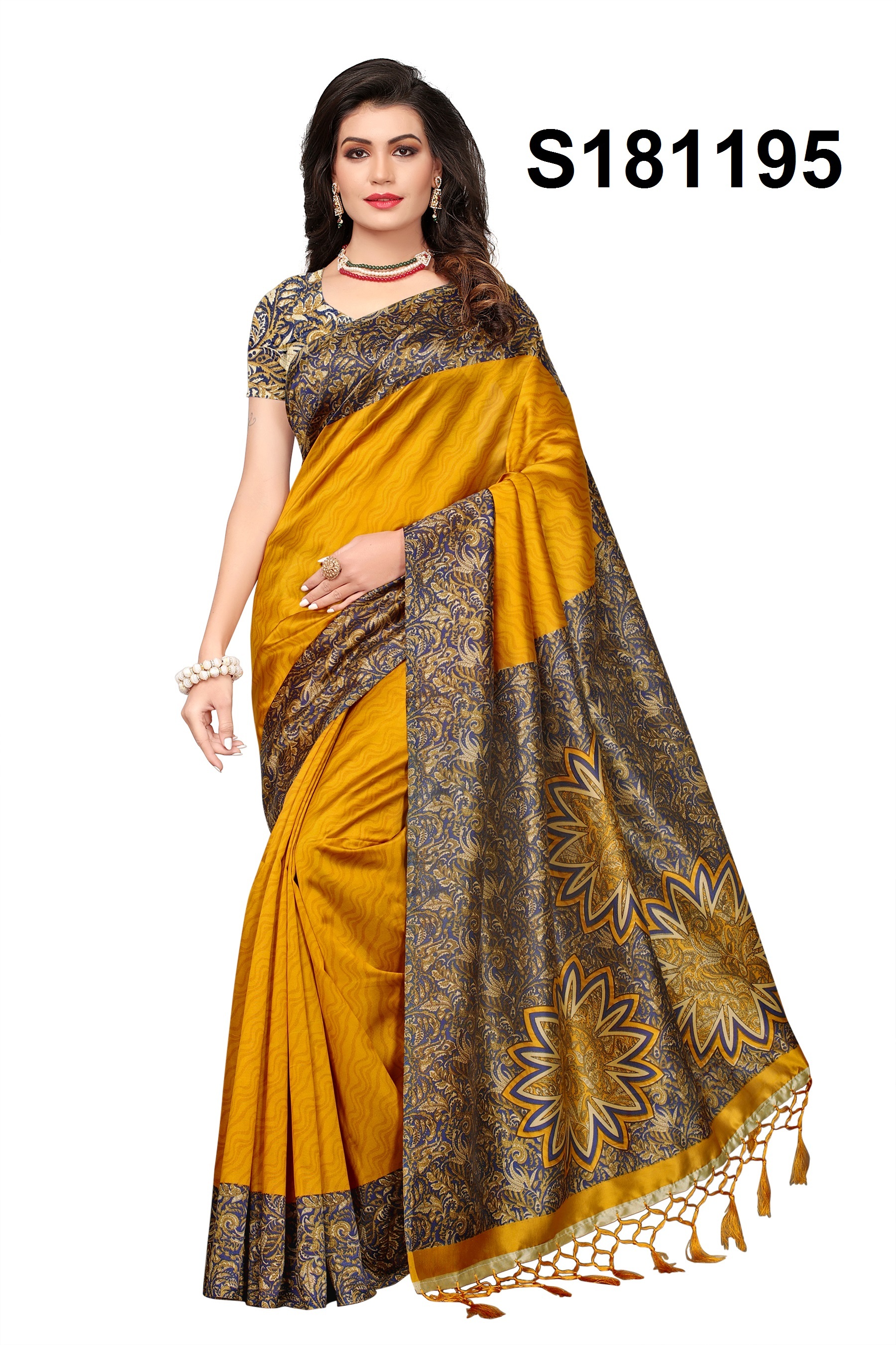 KALAMKARI KHADI SILK SAREE WITH JHALAR