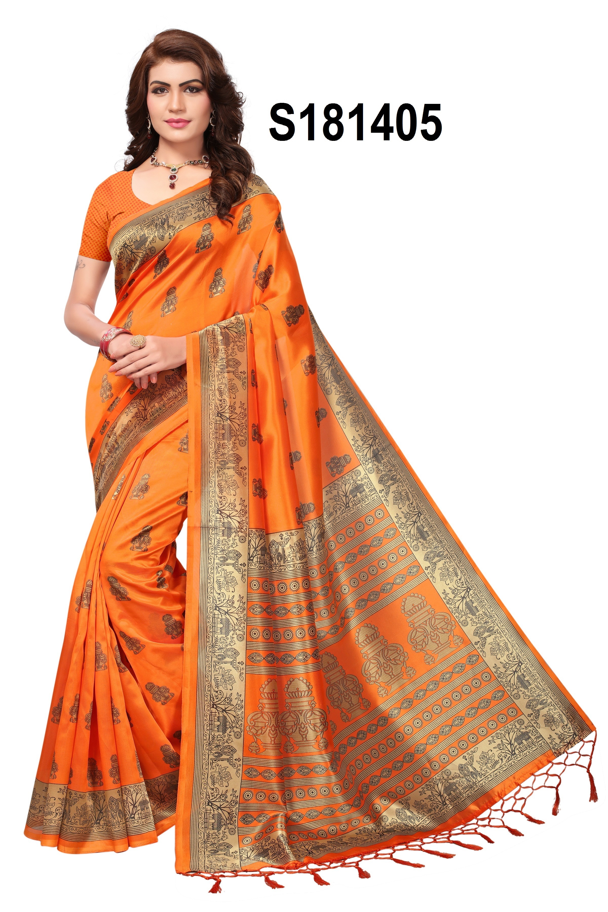 LADIES DAILY WEAR KALAMKARI KHADI SILK SAREE WITH JHALAR