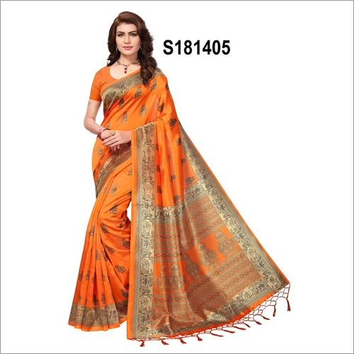 KALAMKARI KHADI SILK WITH JHALAR SAREE FOR WOMEN