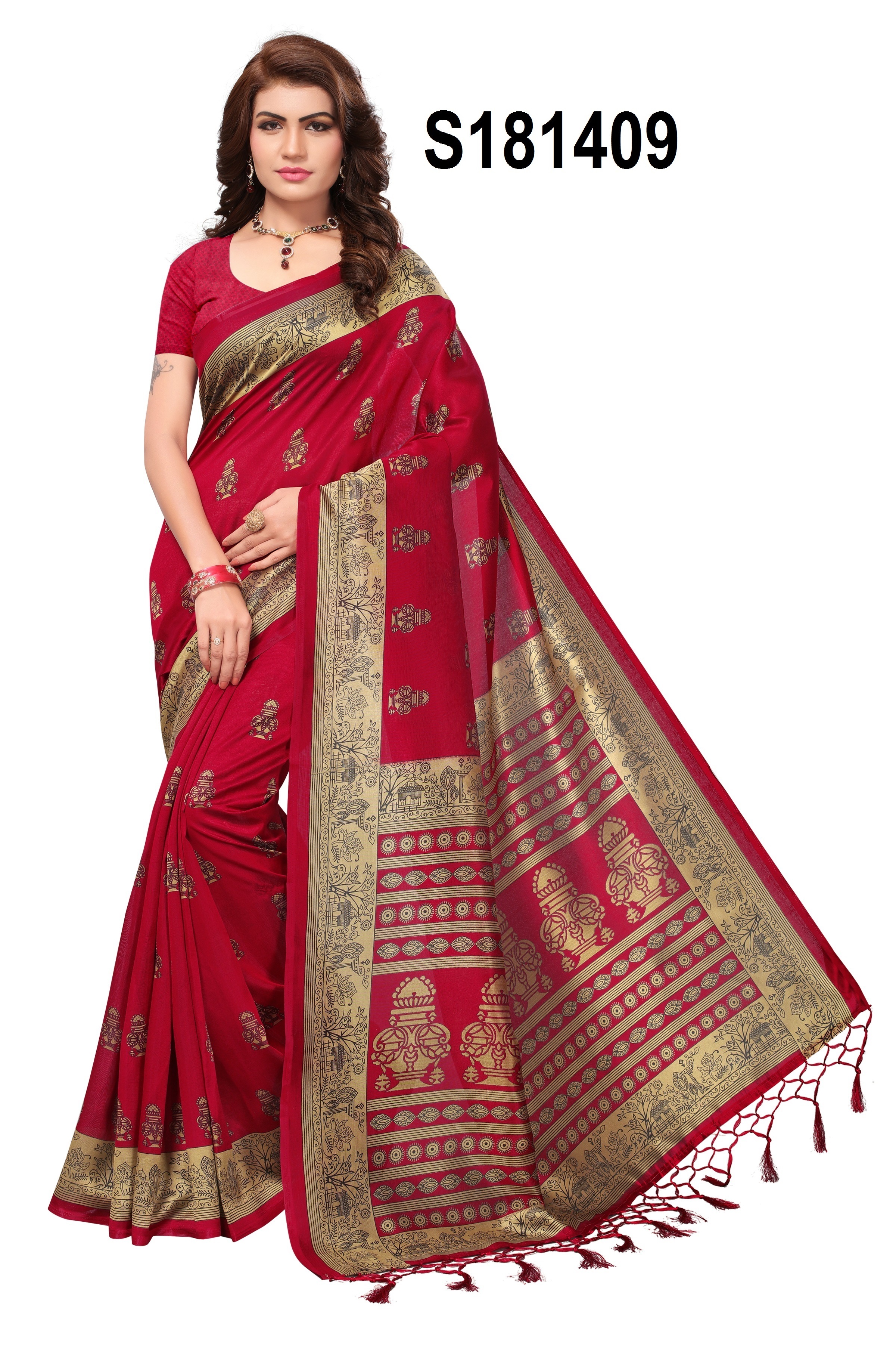 KALAMKARI KHADI SILK WITH JHALAR SAREE FOR WOMEN