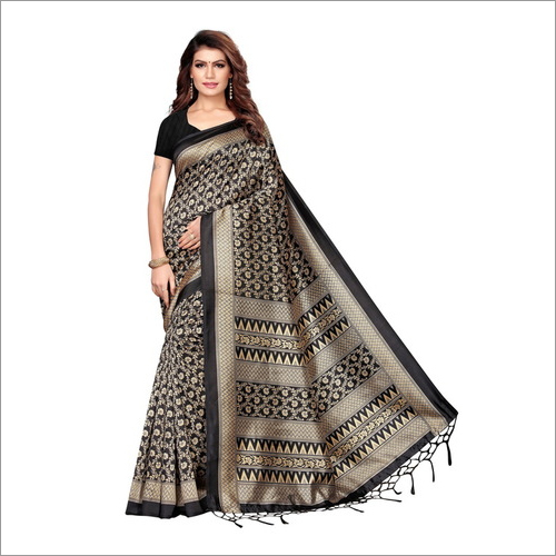 KALAMKARI KHADI  SILK SAREE WITH JHALAR FOR LADIES