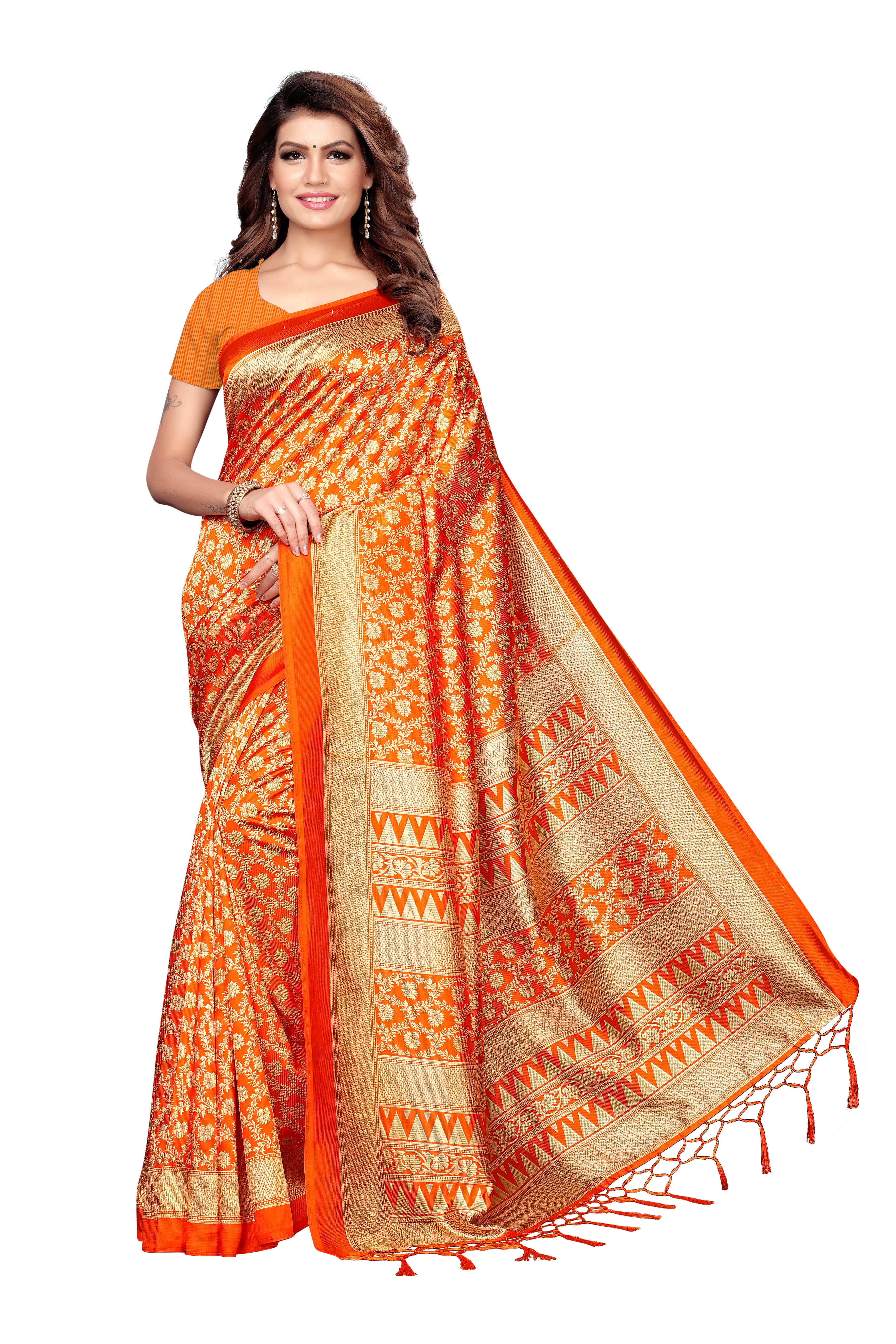 KALAMKARI KHADI  SILK SAREE WITH JHALAR FOR LADIES