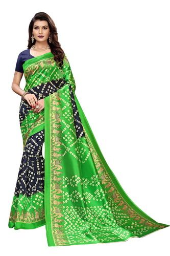 Multi Colour Fancy Bandhani Printed Saree