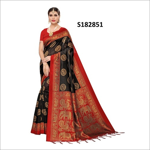 KALAMKARI KHADI SILK SAREE  WITH JHALAR  FOR WOMEN