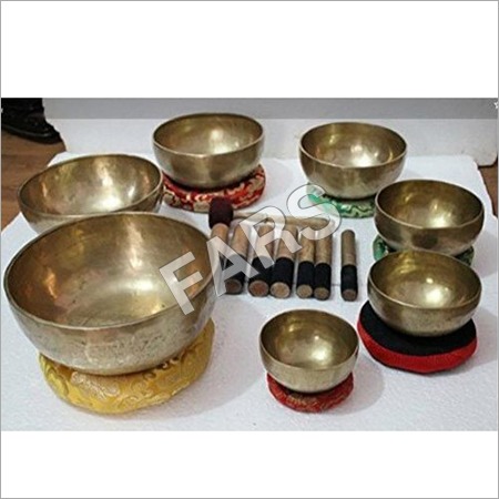 Golden Tibetan Chakra Singing Bowls Set