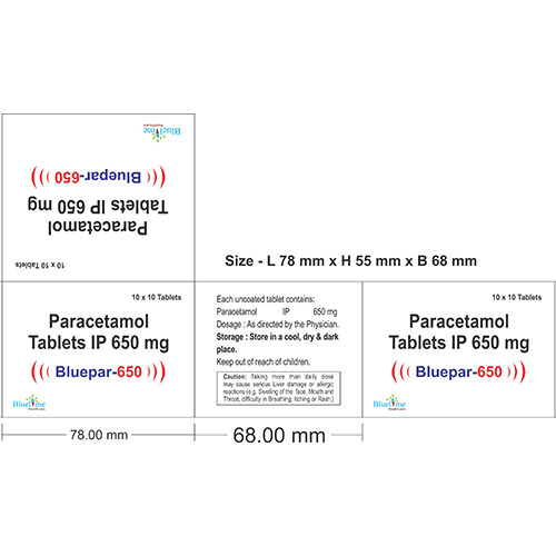 Bluepar-650 Carton Tablets