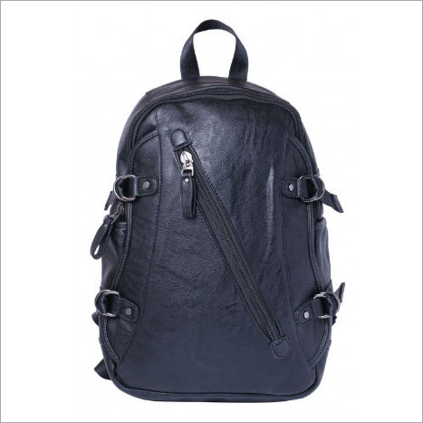 Black Leather Backpack Bag