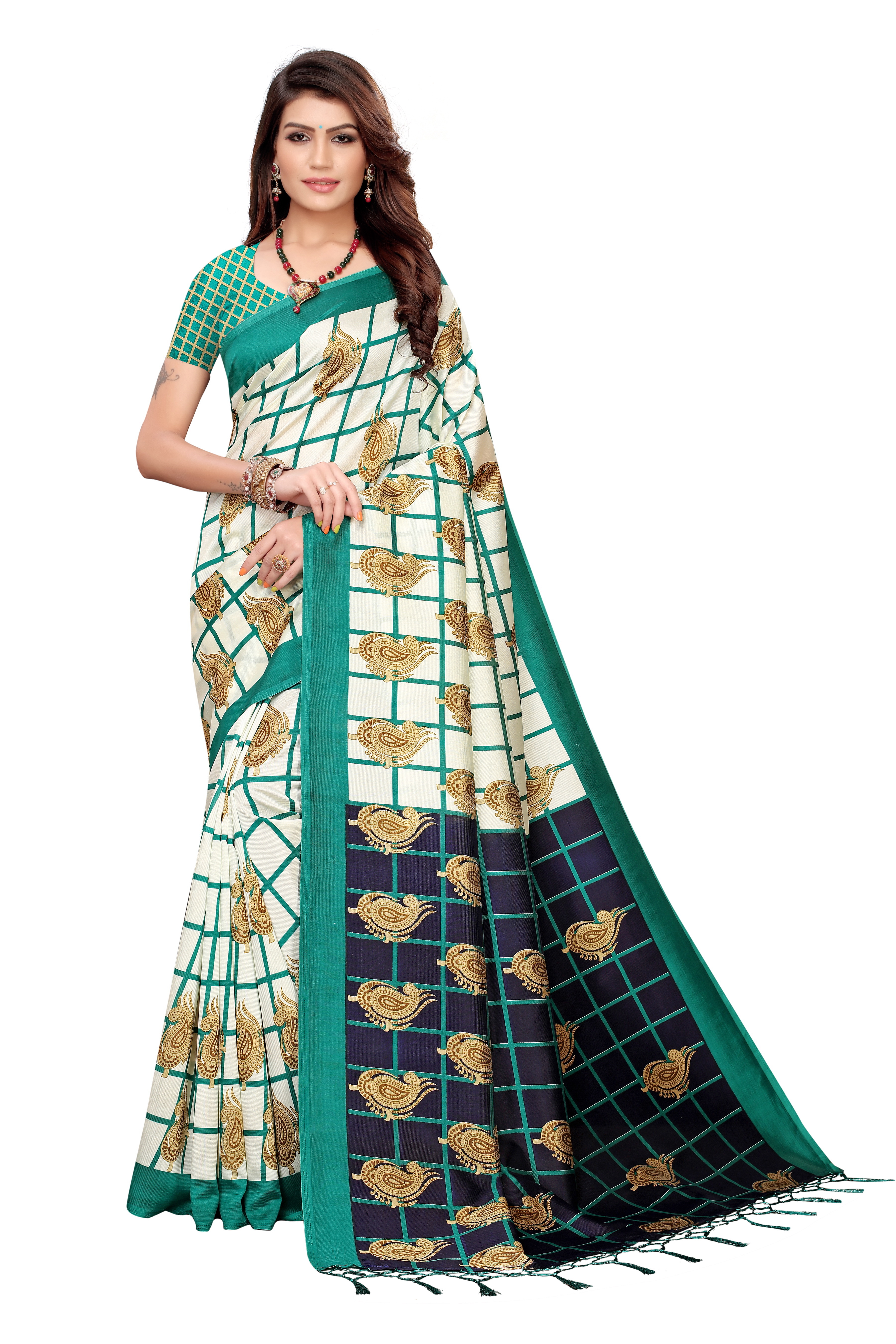 KALAMKARI KHADI SILK SAREE  WITH  JHALAR FOR WOMEN DAILY WEAR