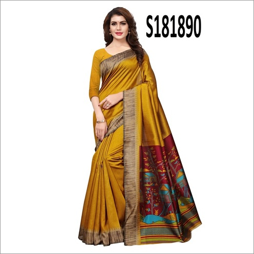 KALAMKARI PRINTED SILK SAREE FOR LADIES DAILY WEAR