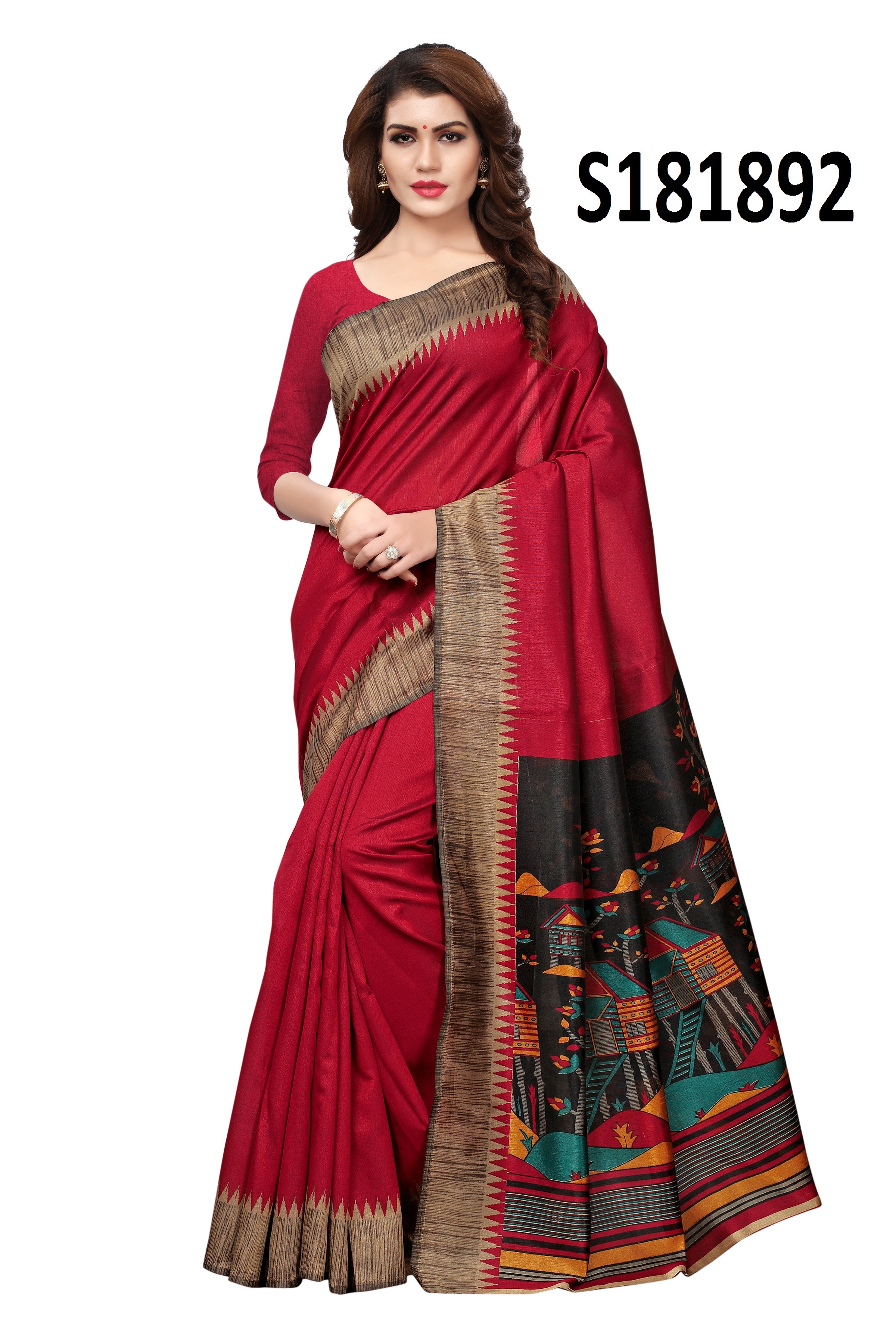 KALAMKARI PRINTED SILK SAREE FOR LADIES DAILY WEAR