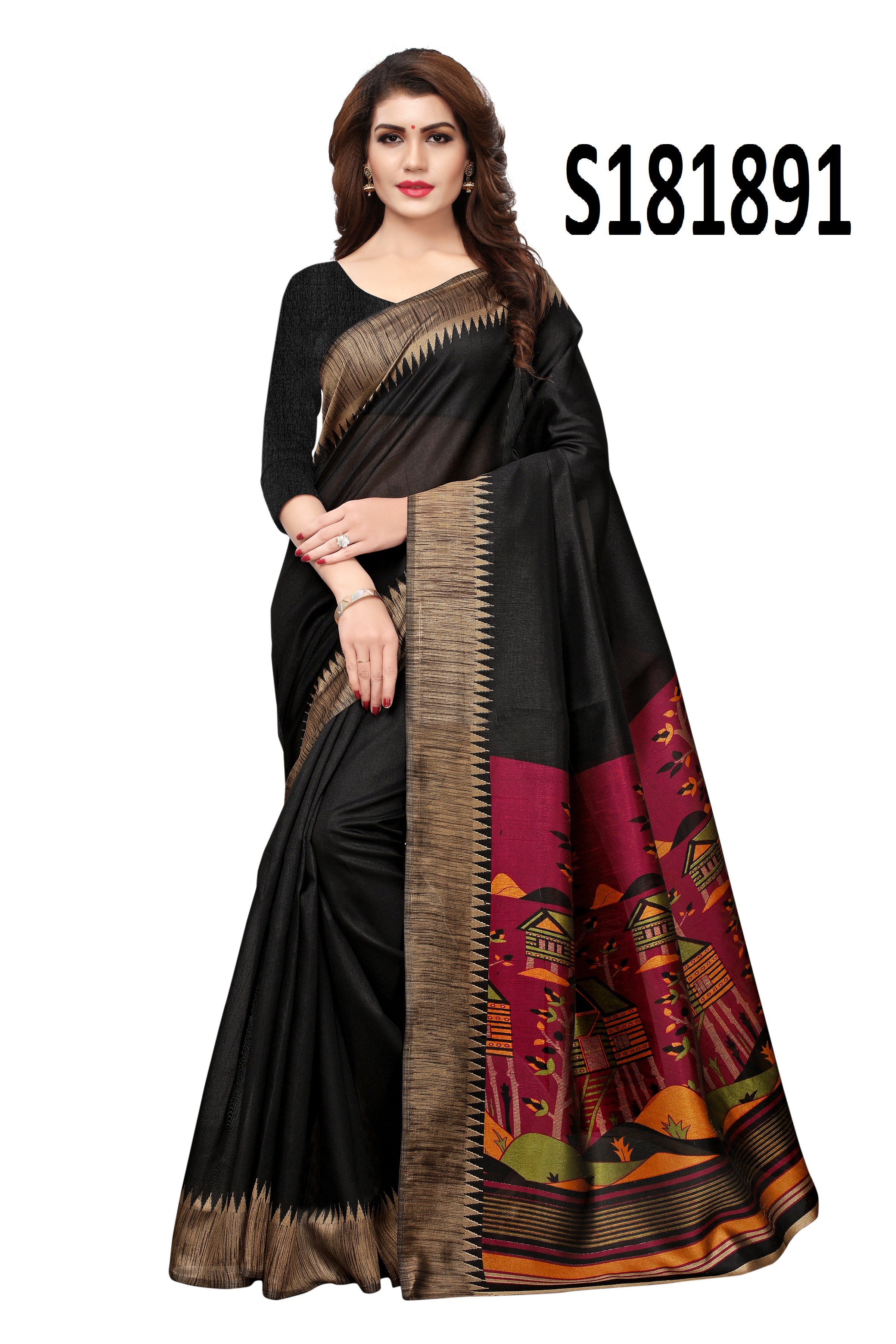KALAMKARI PRINTED SILK SAREE FOR LADIES DAILY WEAR