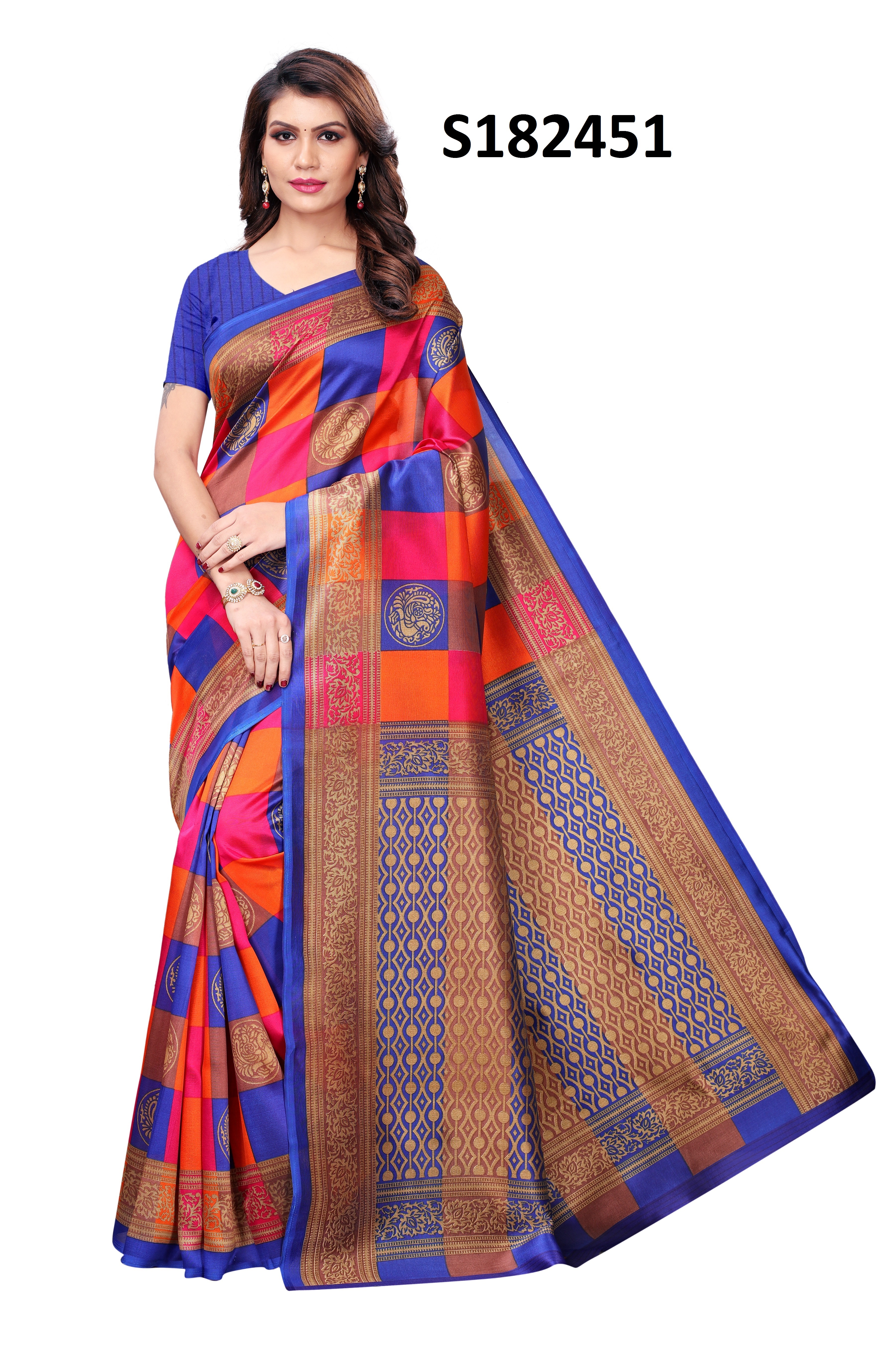 PRINTED KALAMKARI SILK SAREE FOR WOMEN