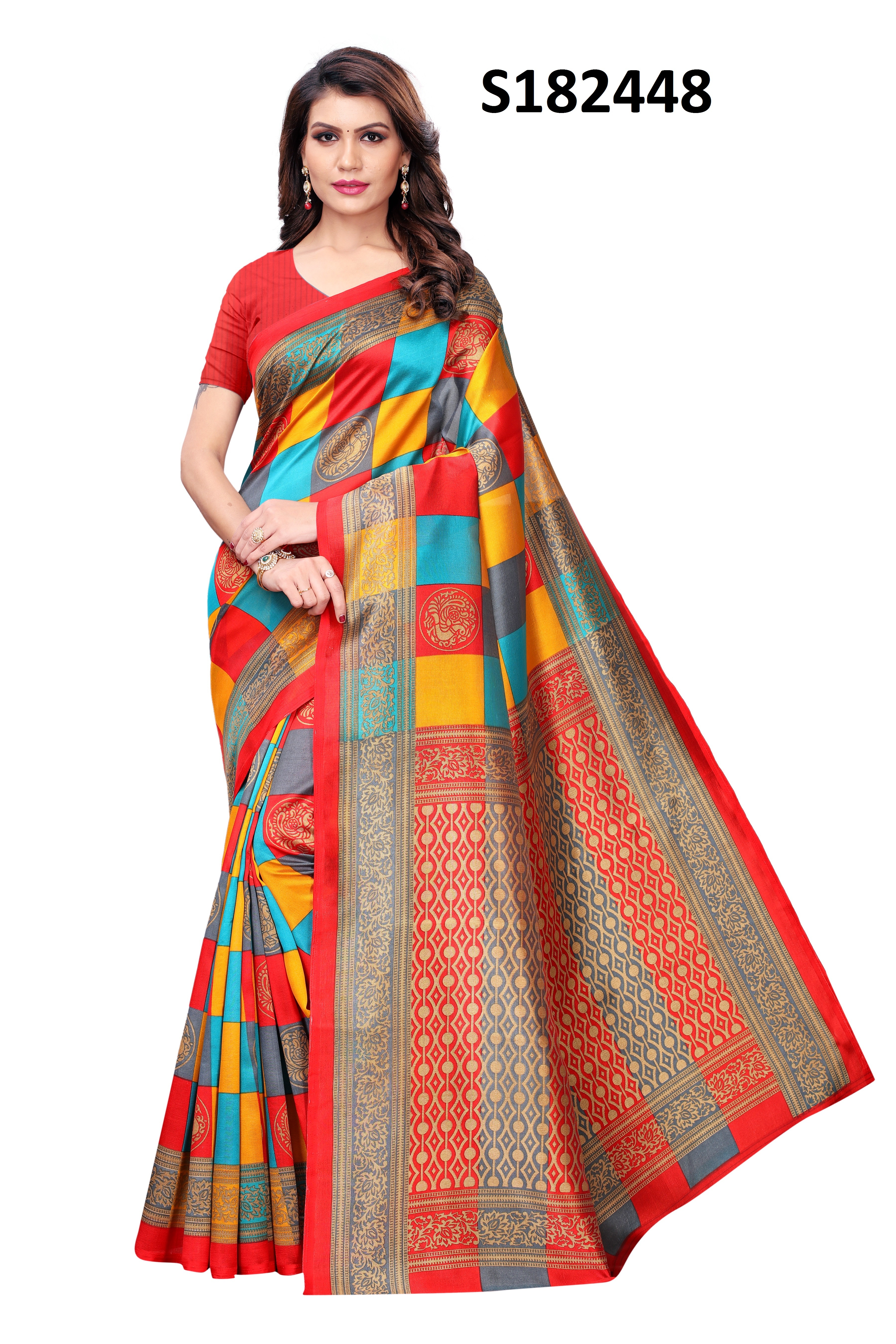 PRINTED KALAMKARI SILK SAREE FOR WOMEN