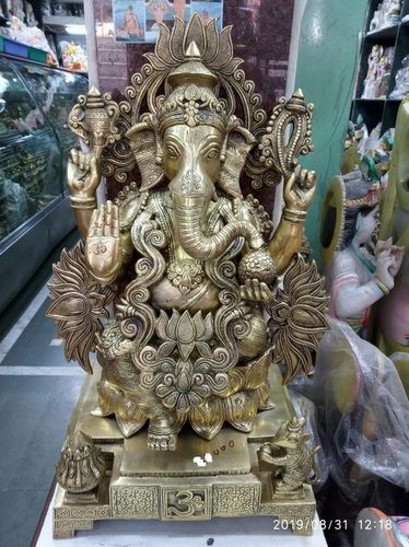 Ganesh Brass Statue Size: 5 - 25 Inch