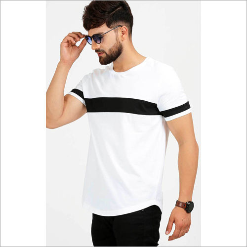 Washable Mens Crew Neck White Casual T-Shirt