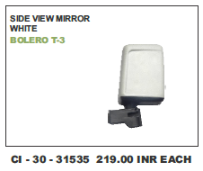 Side View Mirror White Bolero T-3 LH/RH  (cinew)
