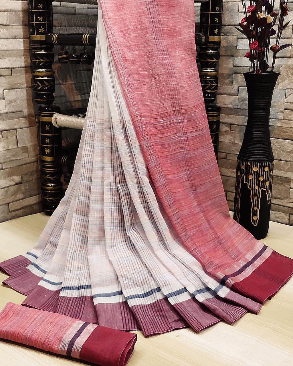 Alekhi soft Linen cotton saree