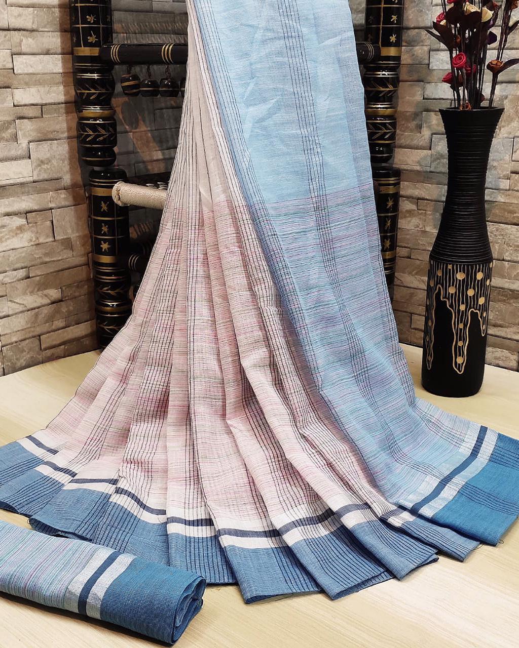 Alekhi soft Linen cotton saree