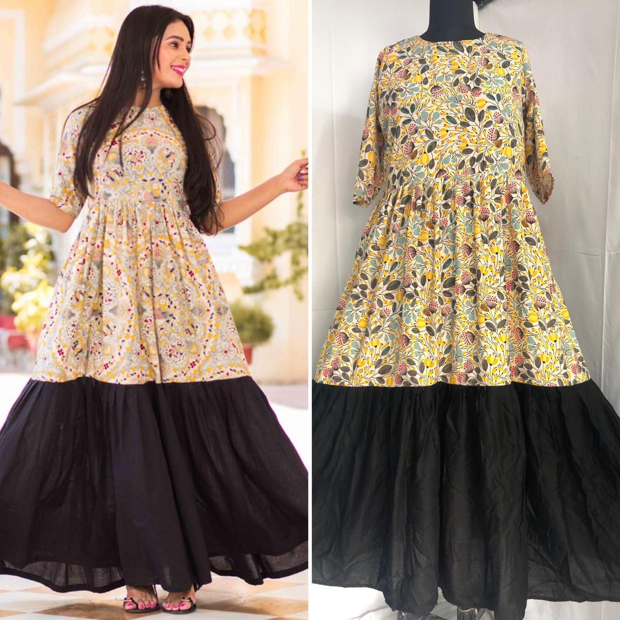 FLOWER RUTBA KHAN KURTI